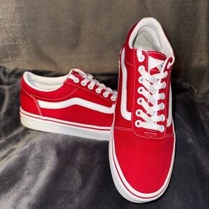 Vans Ward Low Top Sneaker - Racing Red/White Mens Size 9